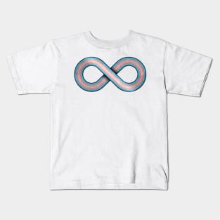 Large Infinity Vector Symbol Striped with Transgender Pride Flag Kids T-Shirt